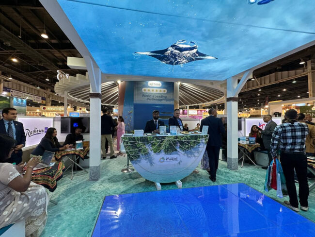 MMPRC at SATTE 2024. The Maldives booth that was set up by MMPRC at SATTE 2024.