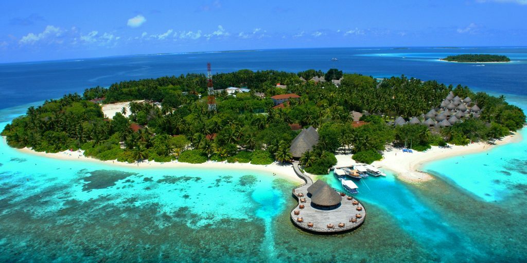 The view of Bandos Maldives from above The view of Bandos Maldives from above