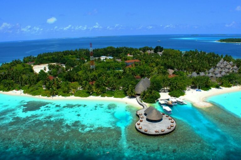 The view of Bandos Maldives from above The view of Bandos Maldives from above