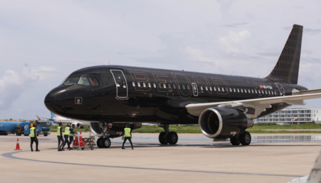 beOnd Airline plane readying for flight beOnd Airline plane readying for flight