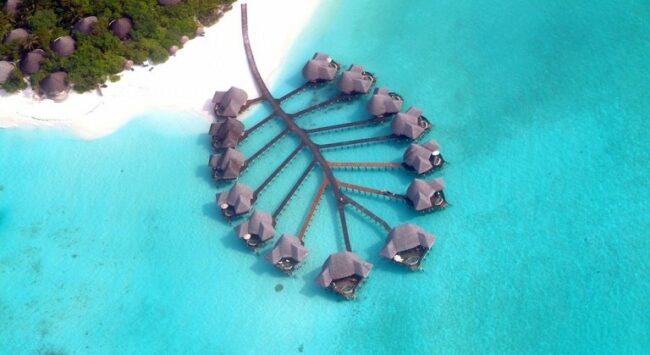 Coco Collection resort Coco Palm Dhuni Kolhu Maldives from above Coco Collection resort Coco Palm Dhuni Kolhu Maldives from above