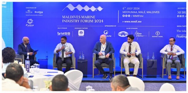 Maldives Marine Industry Forum 2024 panel in progress. Photo Credit: The islandchief via Google Images Maldives Marine Industry Forum 2024 panel in progress. Photo Credit: The islandchief via Google Images